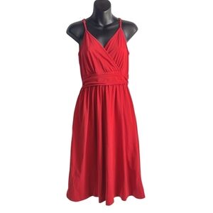 Slig Women's Red V-Neck Shoulder Straps Dress Size Small  NWT